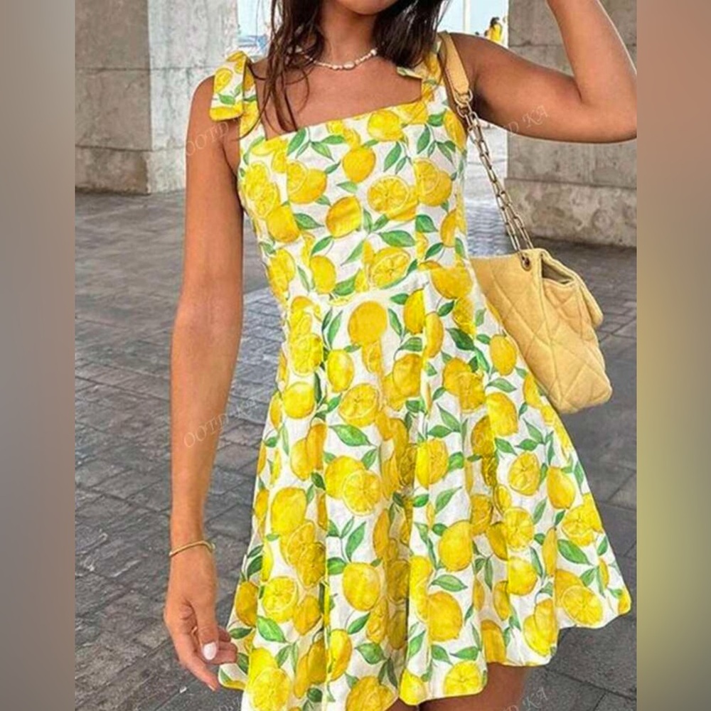 Lemon dress from Zara . Size L